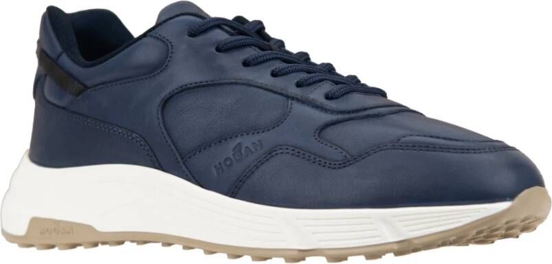 Hogan Leren Vetersneakers voor Heren Blue Heren