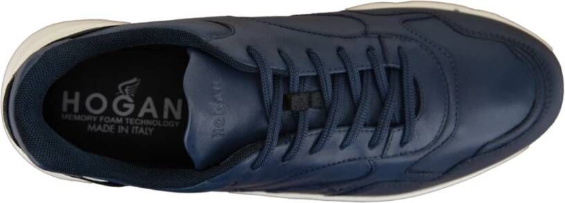 Hogan Leren Vetersneakers voor Heren Blue Heren