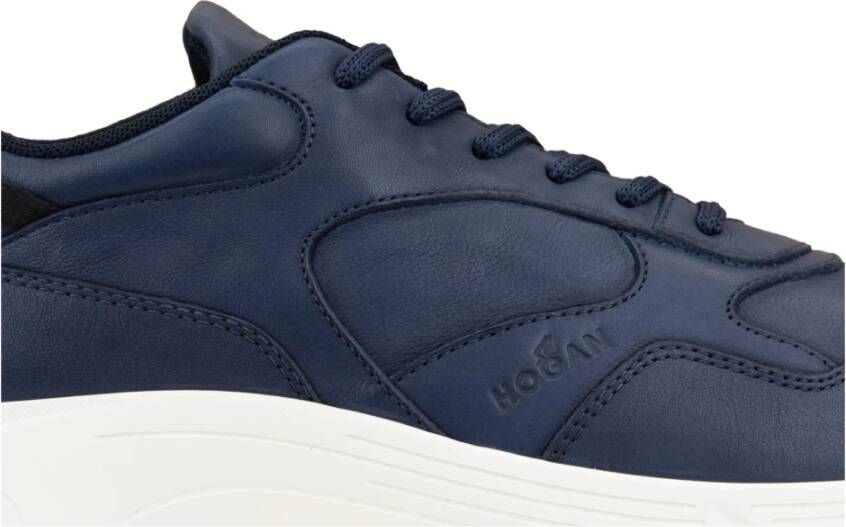 Hogan Leren Vetersneakers voor Heren Blue Heren