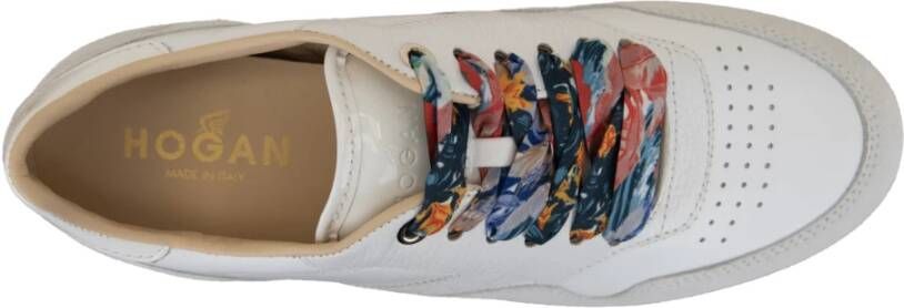 Hogan Leren Vetersneakers voor Vrouwen White Dames