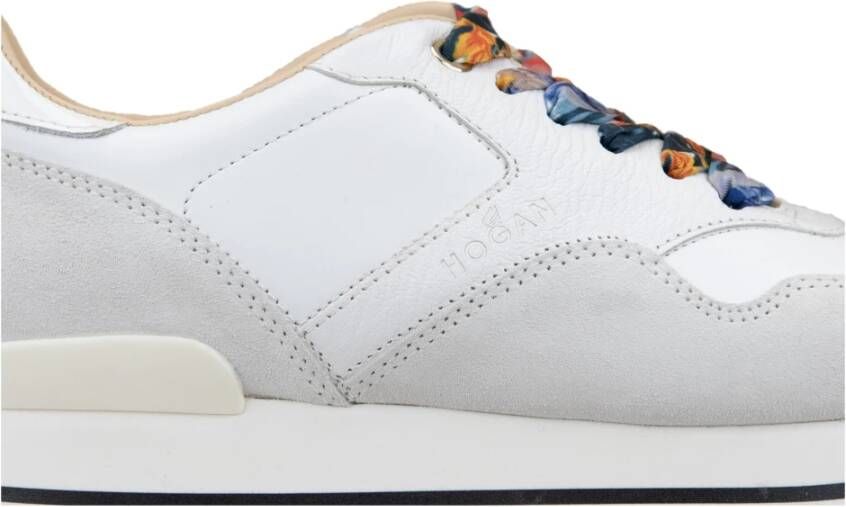 Hogan Leren Vetersneakers voor Vrouwen White Dames