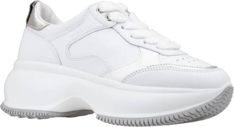 Hogan Leren Vetersneakers White Dames