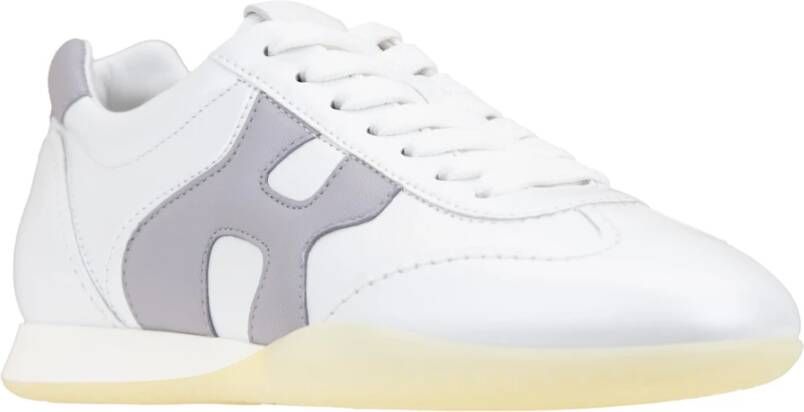 Hogan Leren Vetersneakers White Dames