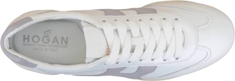 Hogan Leren Vetersneakers White Dames