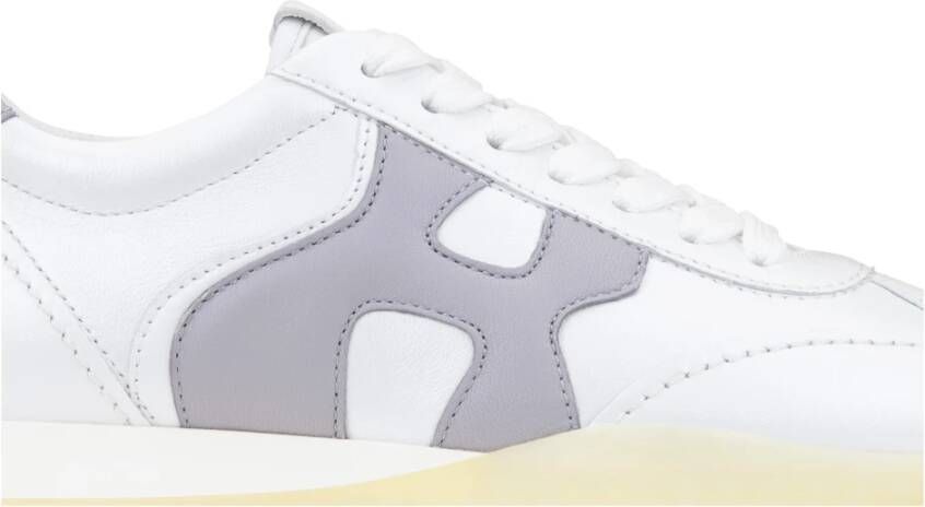 Hogan Leren Vetersneakers White Dames