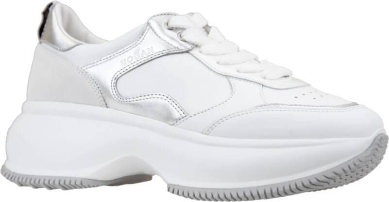 Hogan Leren Vetersneakers White Dames