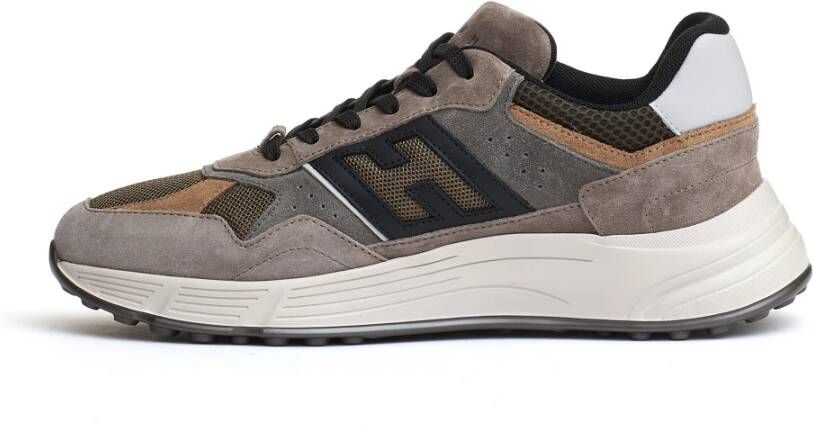 Hogan Lichte suède sneakers in taupe Multicolor Heren