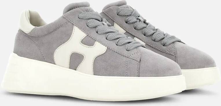 Hogan Lichtgrijze Platte Schoenen Gray Dames