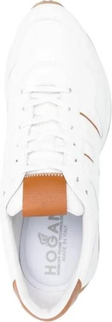 Hogan Logo Sneakers Wit Bruin Rubber Leer White Heren