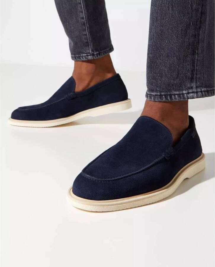 Hogan Marineblauwe Suède Loafers Blue Heren