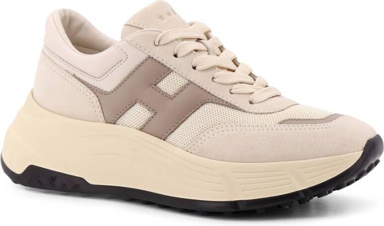 Hogan Mesh en Suède Sneakers Beige Dames