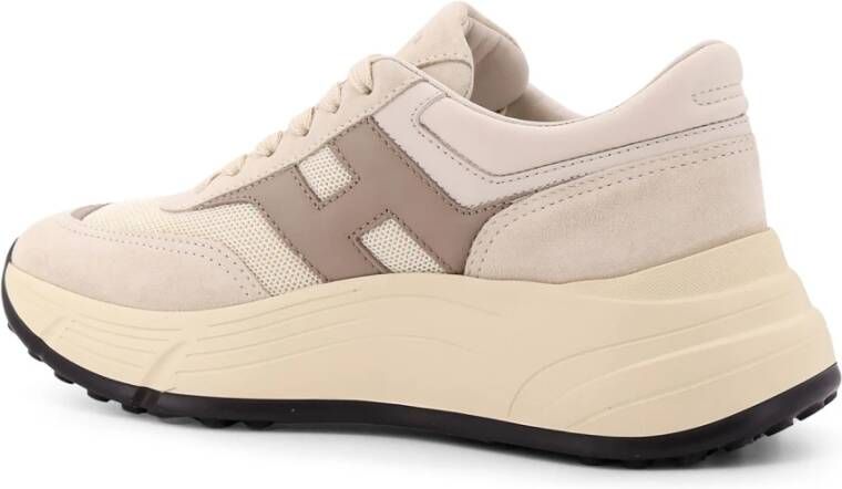 Hogan Mesh en Suède Sneakers Beige Dames