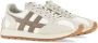 Hogan Mesh Lace-Up Sneakers met Suede Trim Beige Heren - Thumbnail 3