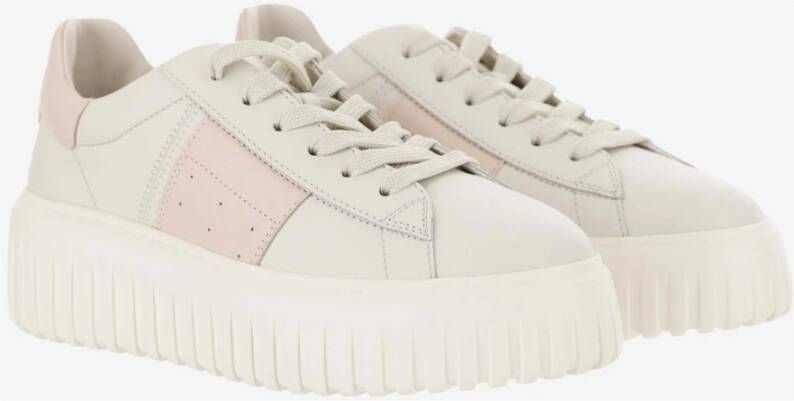 Hogan Mode Sneakers Rood Leer White Dames