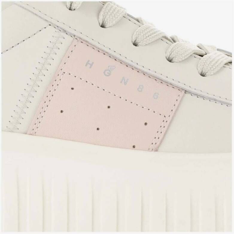 Hogan Mode Sneakers Rood Leer White Dames