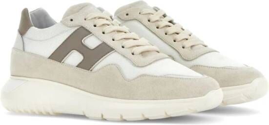 Hogan Multikleur Sneakers Ergonomisch Design Vetersluiting Beige Heren