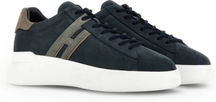 Hogan Navy Blauwe Sneakers met Topdetails Gray Dames