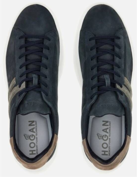 Hogan Navy Blauwe Sneakers met Topdetails Gray Dames