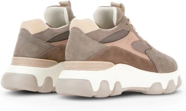 Hogan Nude en Getoaste Sneakers Beige Dames