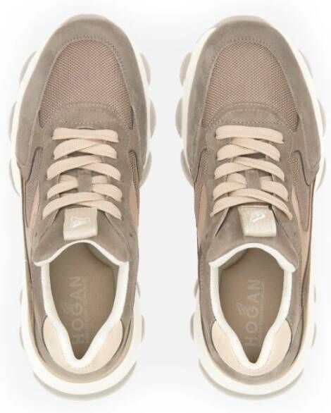 Hogan Nude en Getoaste Sneakers Beige Dames