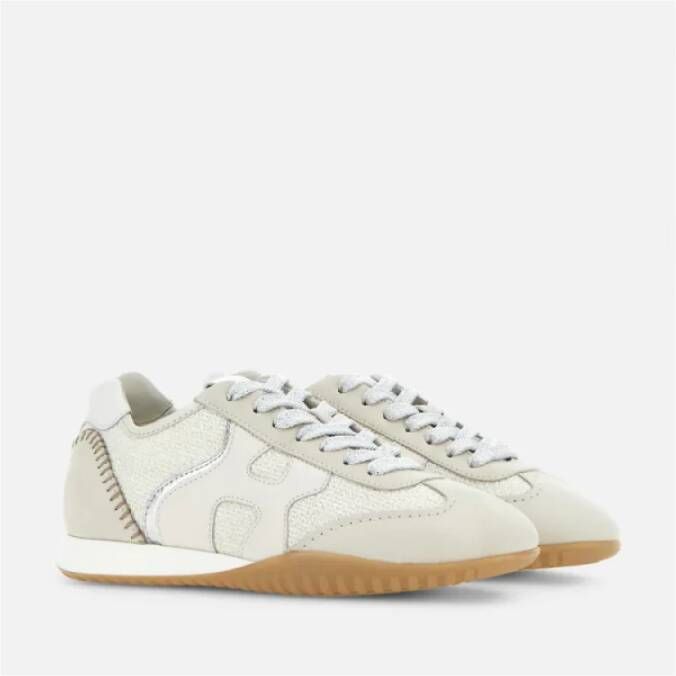 Hogan Olympia-Z Sneakers met Nubuck en Stoffen Inzetstukken White Dames