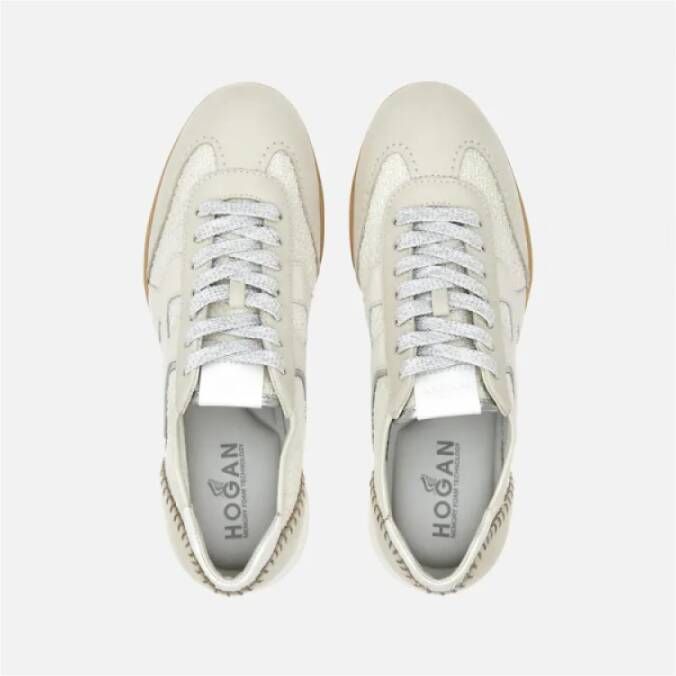 Hogan Olympia-Z Sneakers met Nubuck en Stoffen Inzetstukken White Dames