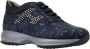 Hogan Paillet Patroon Stof Veterschoenen Blue Dames - Thumbnail 2