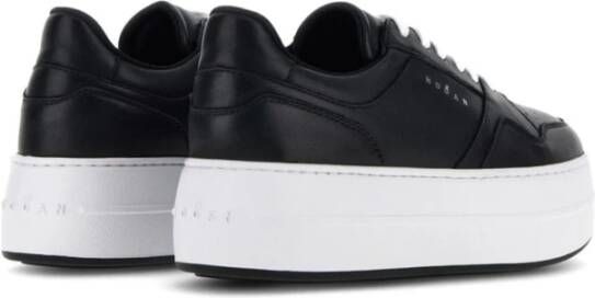 Hogan Zwarte Leren Sneakers met Ademende Details Black Dames