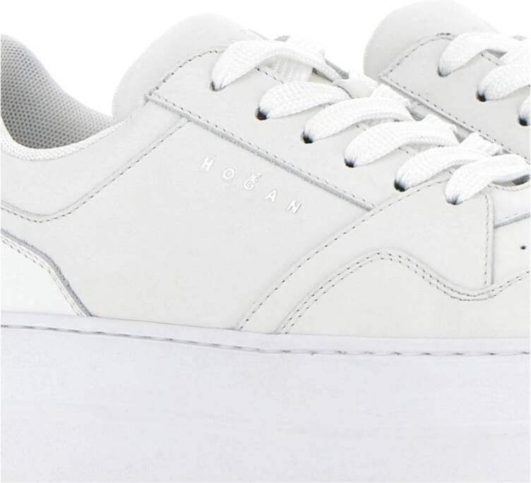 Hogan Panelled Sneakers Logo Print Flatform Zool White Dames