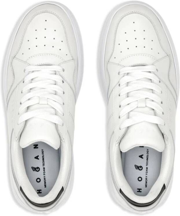 Hogan Panelled Sneakers Logo Print Flatform Zool White Dames