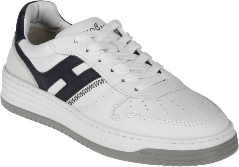 Hogan Platte Leren Schoenen Basket Pelle White Heren