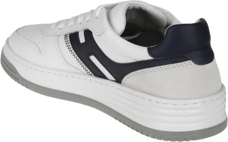 Hogan Platte Leren Schoenen Basket Pelle White Heren