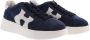 Hogan Blauwe Suède Sneakers met Golvende Side H Blauw Dames - Thumbnail 4