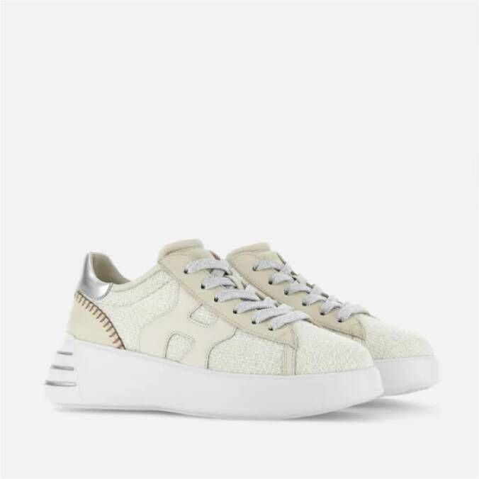 Hogan Rebel Sneakers in Bouclé en Nubuck White Dames