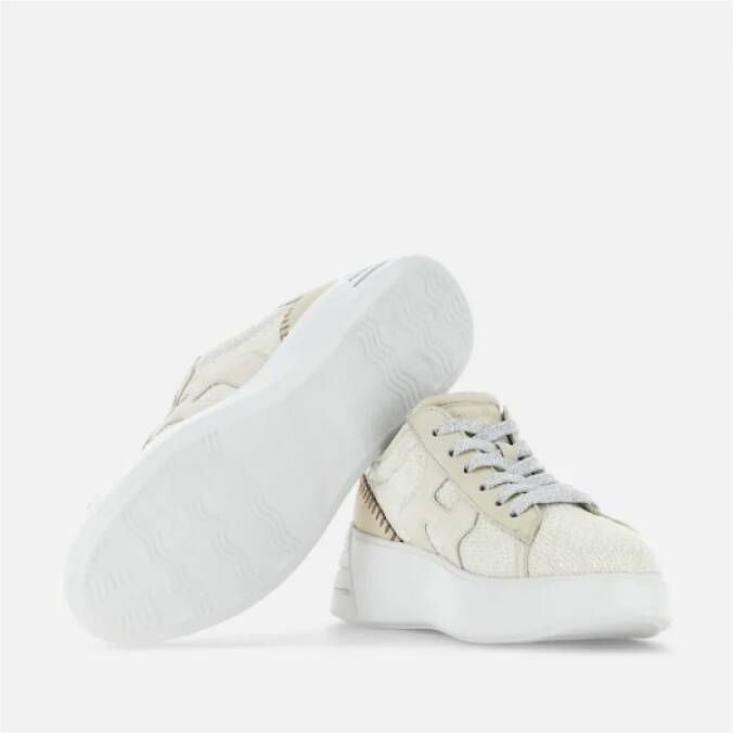 Hogan Rebel Sneakers in Bouclé en Nubuck White Dames