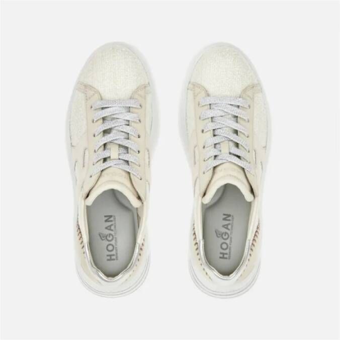 Hogan Rebel Sneakers in Bouclé en Nubuck White Dames