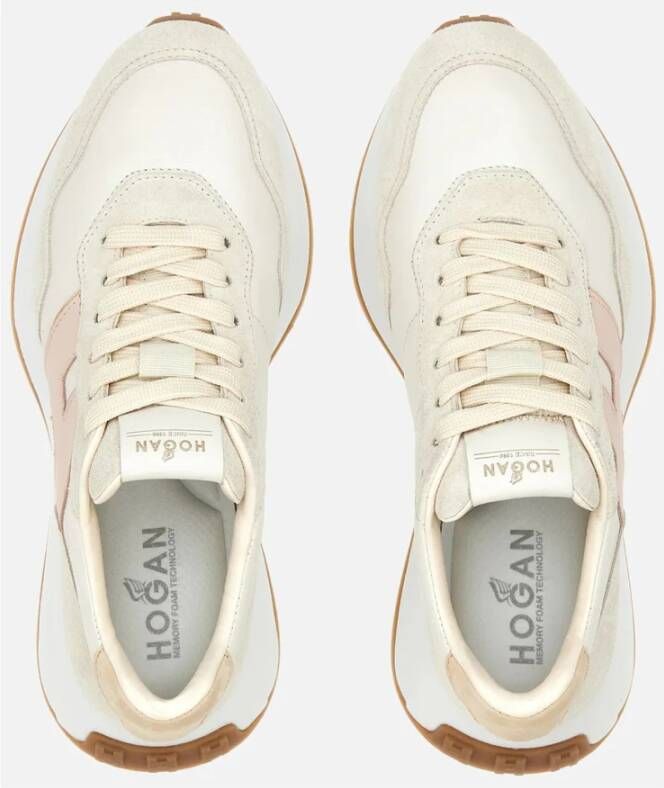 HOGAN Lage Sneakers Dames H641 Allacciato Maat: 35 Materiaal: Suède Kleur: Beige - Foto 5