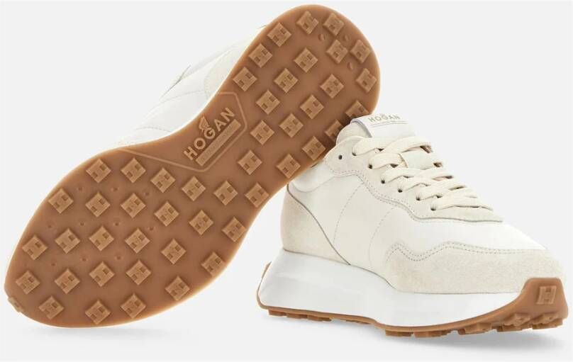 HOGAN Lage Sneakers Dames H641 Allacciato Maat: 35 Materiaal: Suède Kleur: Beige - Foto 8