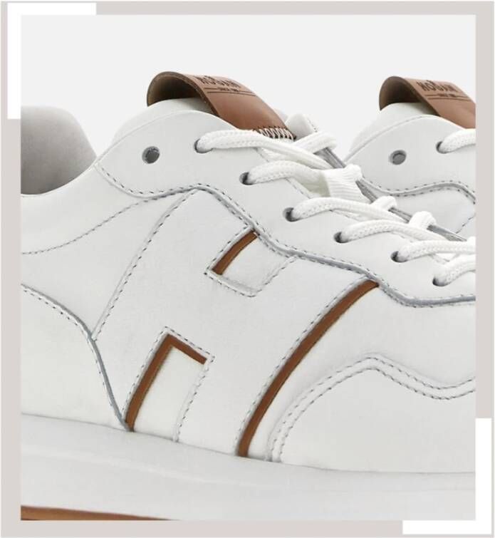 Hogan Retro Stijl Leren Sneakers White Heren