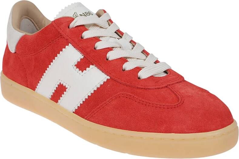 Hogan Rode suède sneakers met wit leer Red Dames