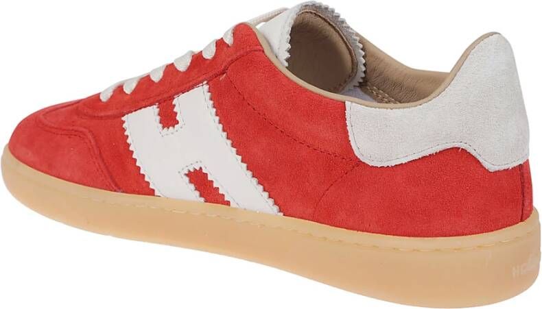 Hogan Rode suède sneakers met wit leer Red Dames