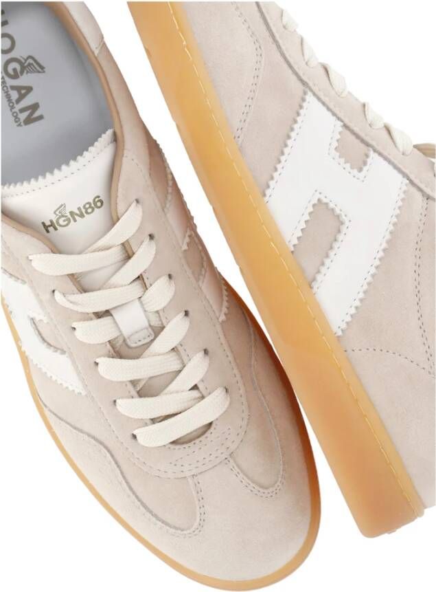 Hogan Roze Suède Leren Dames Sneakers Beige Dames