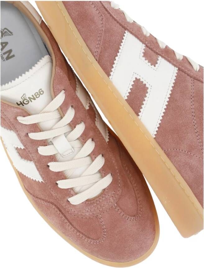 Hogan Roze Suède Leren Sneakers voor Vrouw Pink Dames