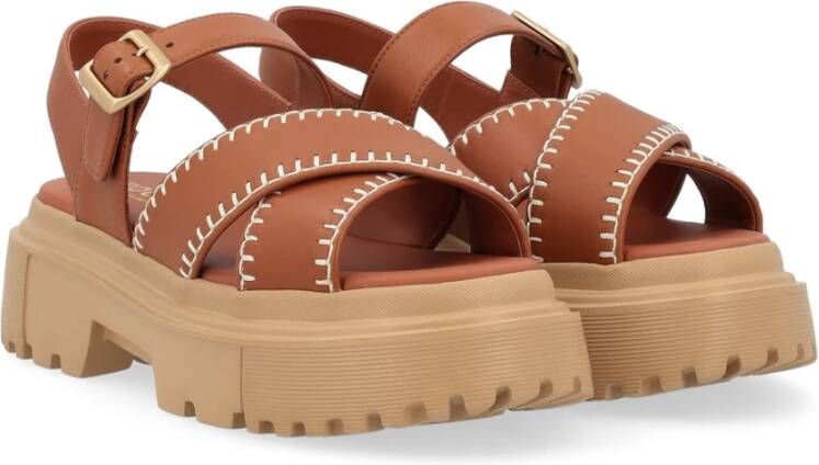 Hogan Sandals Brown Dames