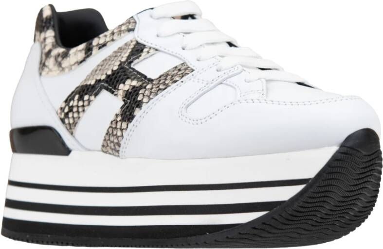 Hogan Slangenprint Veterschoenen voor Dames White Dames