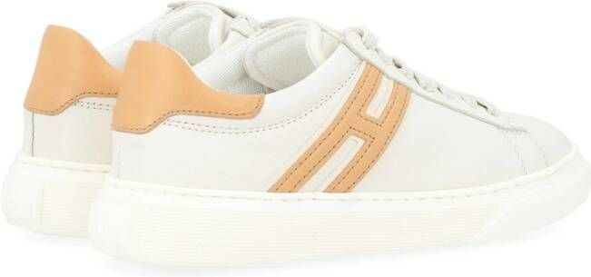 Hogan Sneaker H365 van ivoor en beige leer White Dames