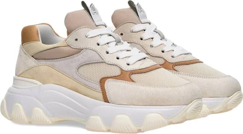 Hogan Trendy Hyperactieve Sneakers voor Dames Beige Dames