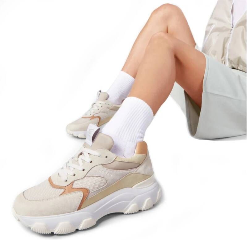 Hogan Trendy Hyperactieve Sneakers voor Dames Beige Dames