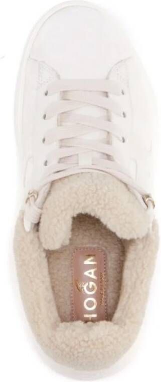 Hogan Beige Sneakers met zachte lijnen en imitatiebont details Beige Dames