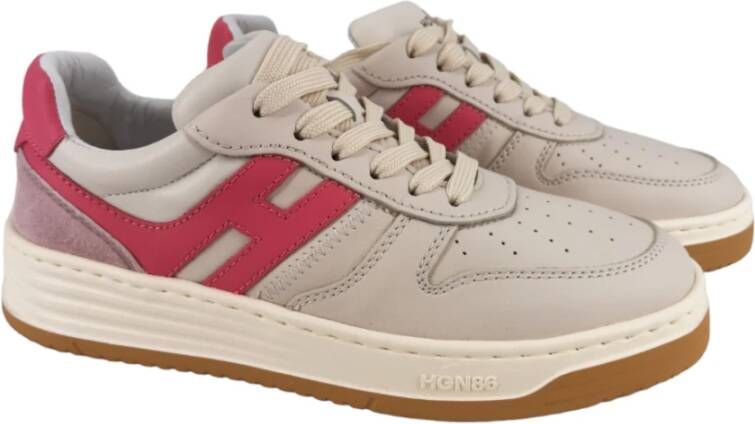 Hogan H630 Leren Sneakers voor Dames Beige Dames